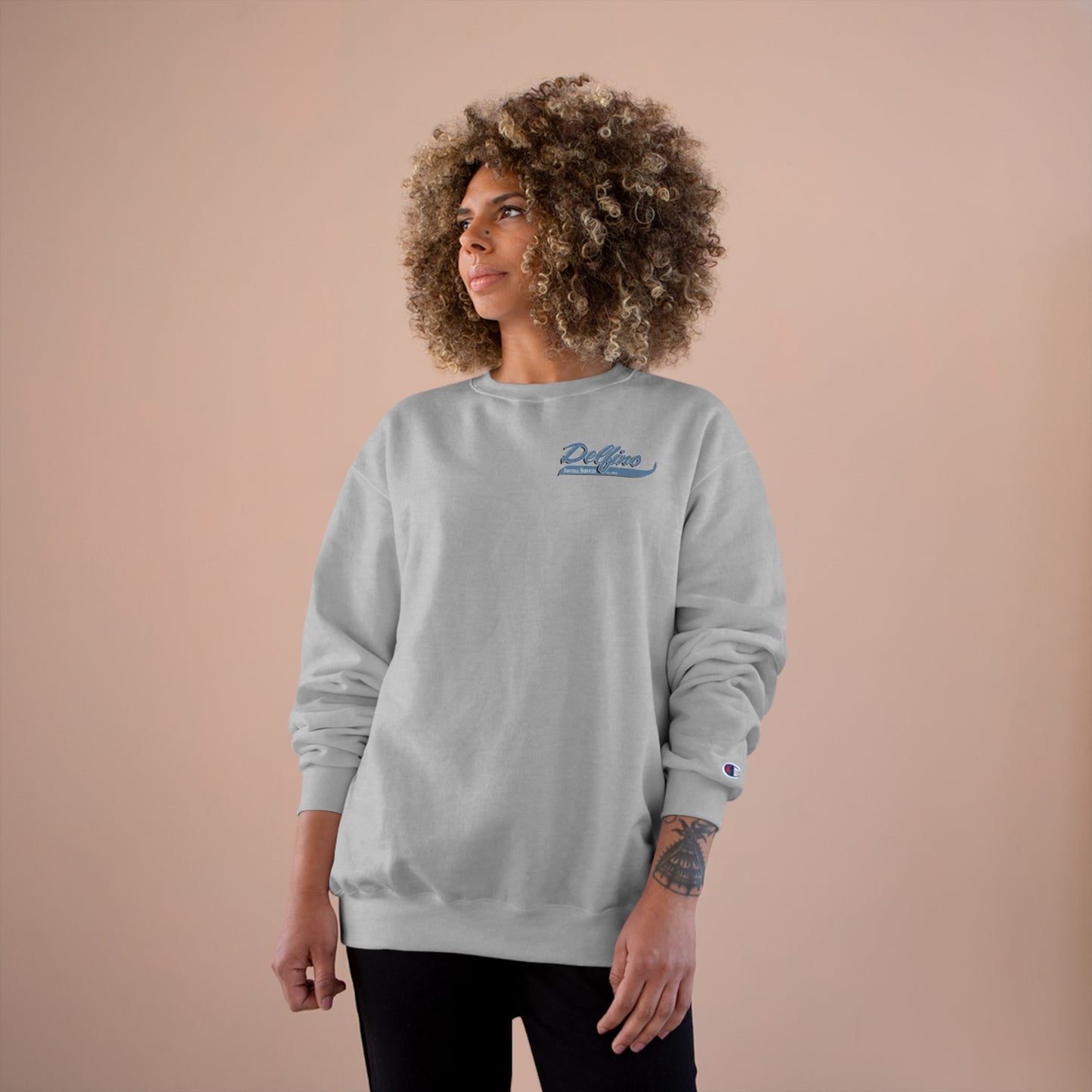 Delfino Champion Grey Sweatshirt Blue Logo